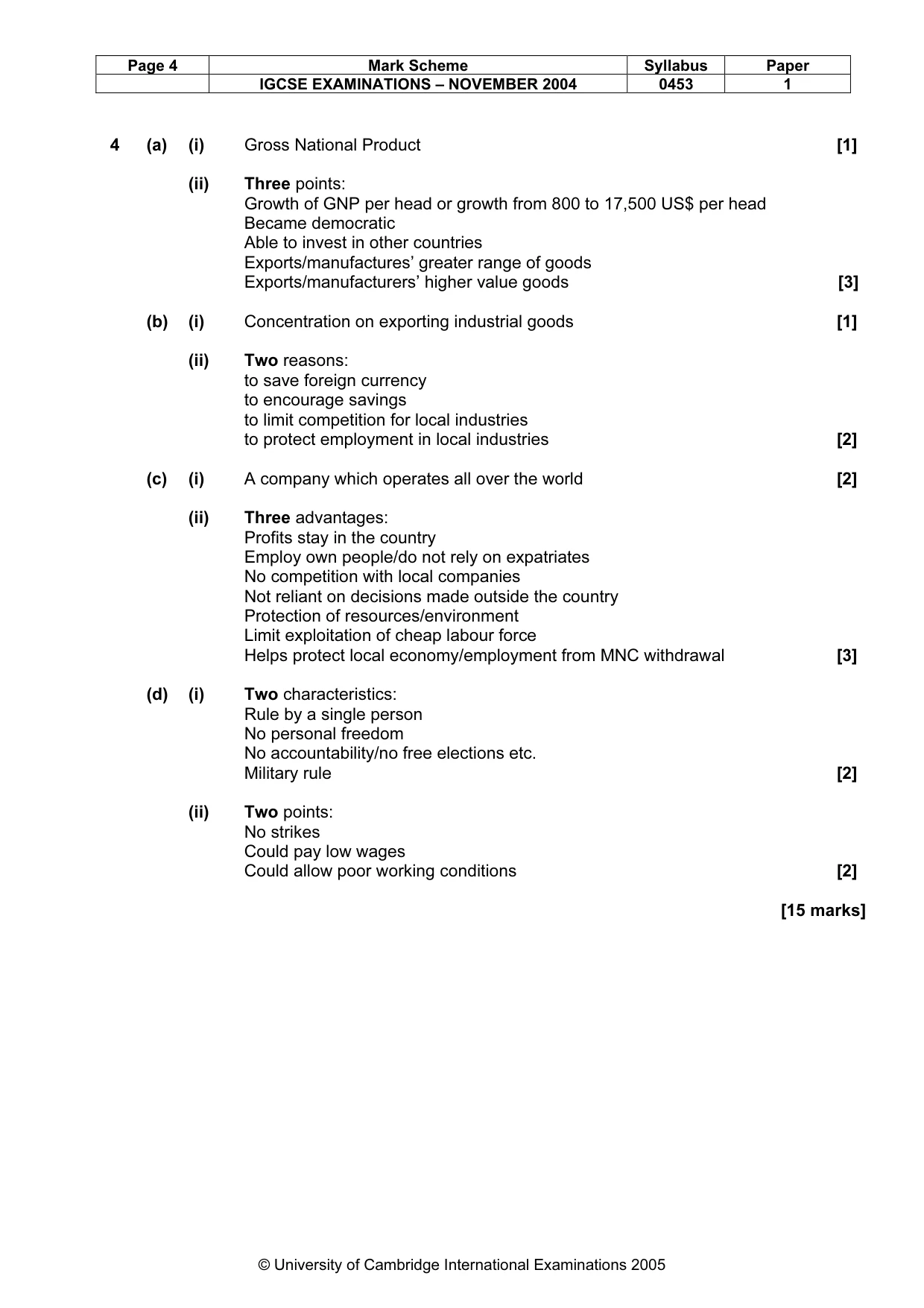 Mark scheme, page 7 of 9