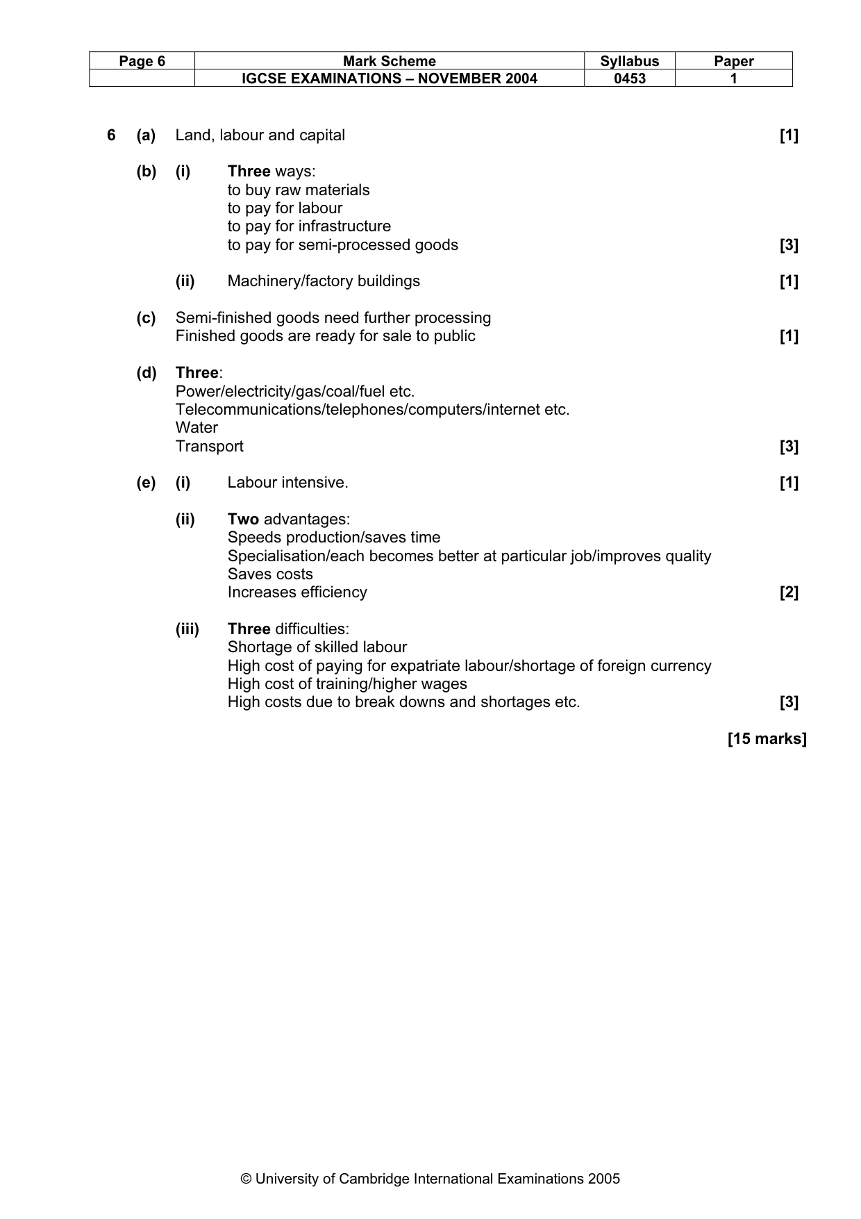 Mark scheme, page 9 of 9
