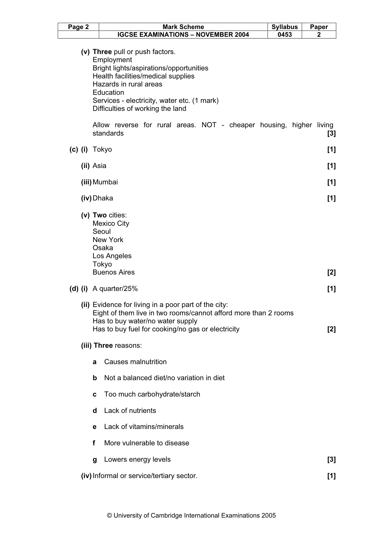 Mark scheme, page 5 of 8