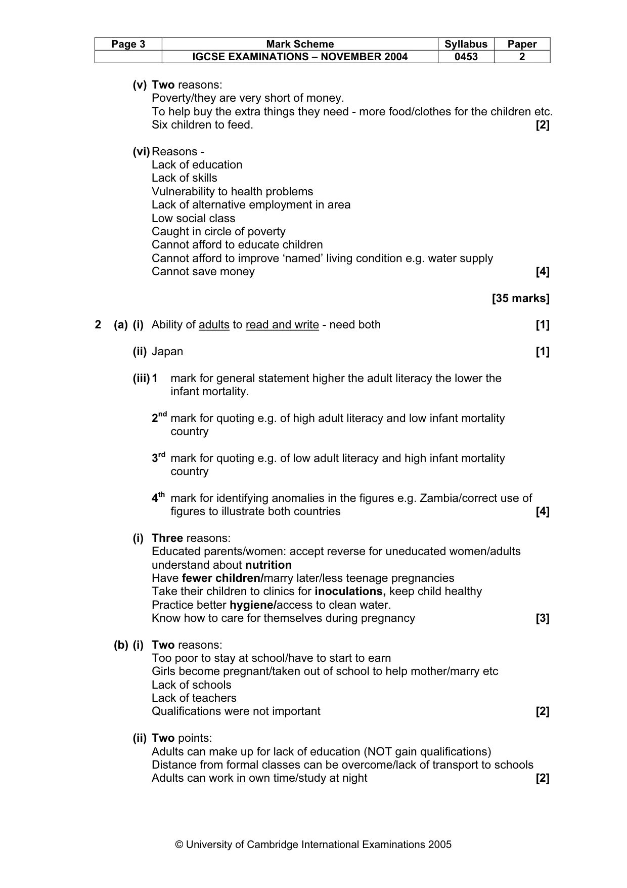 Mark scheme, page 6 of 8