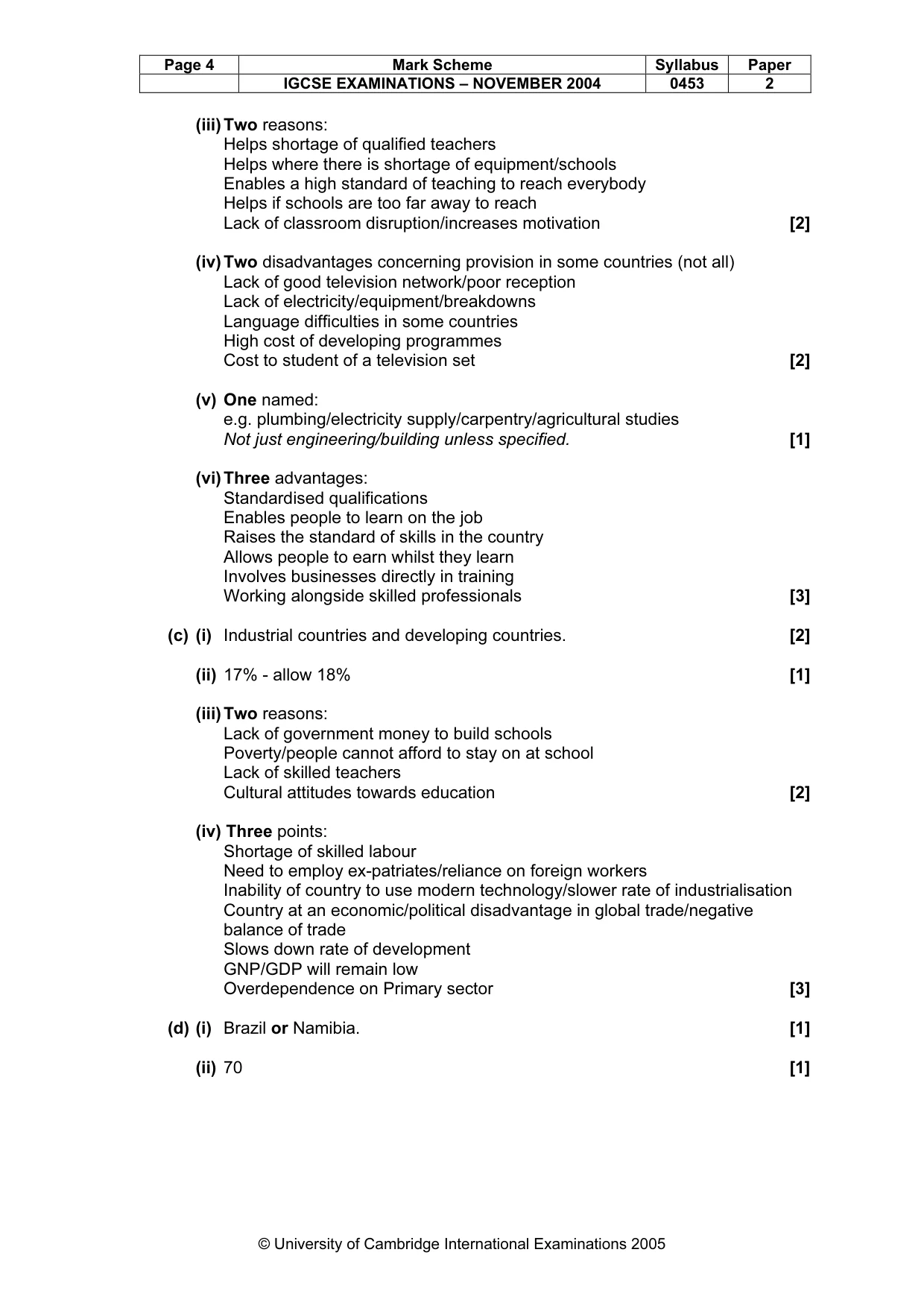 Mark scheme, page 7 of 8