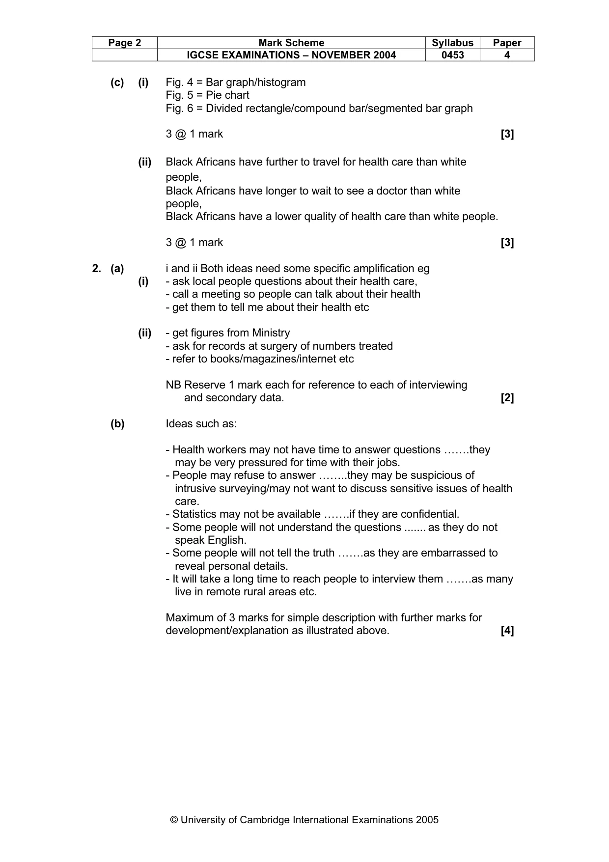 Mark scheme, page 5 of 6