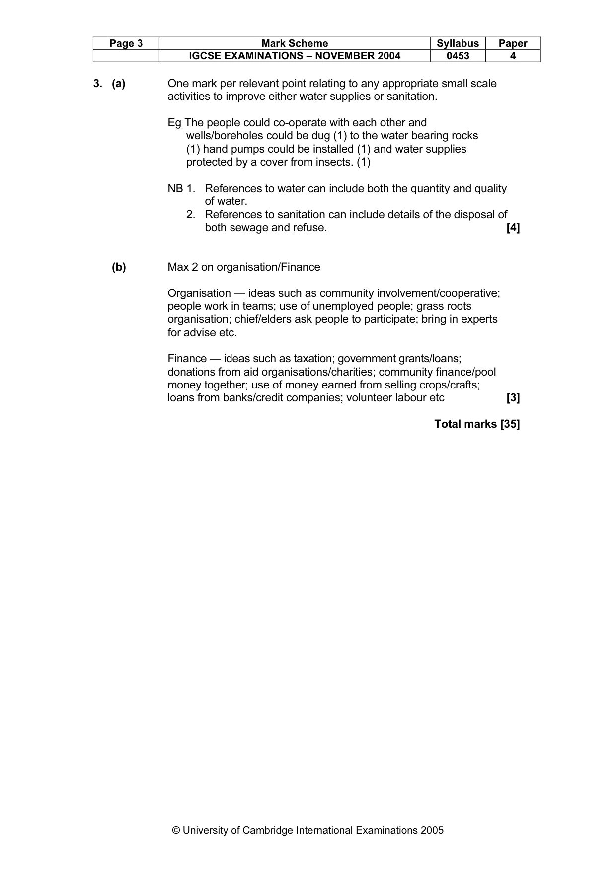 Mark scheme, page 6 of 6