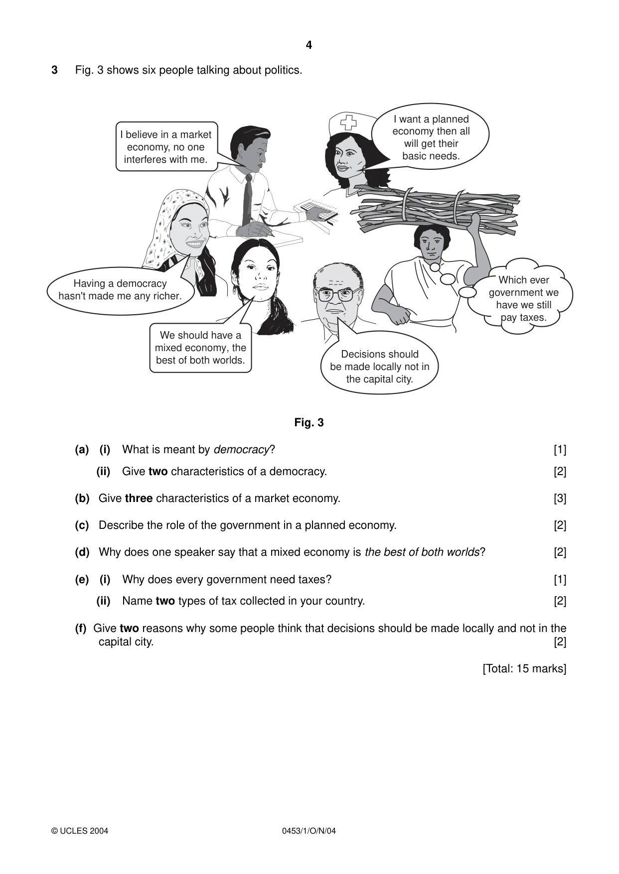 Cambridge IGCSE Development Studies 0453 2004 Oct/Nov Paper 1 · Variant 1 question paper, page 4 of 8