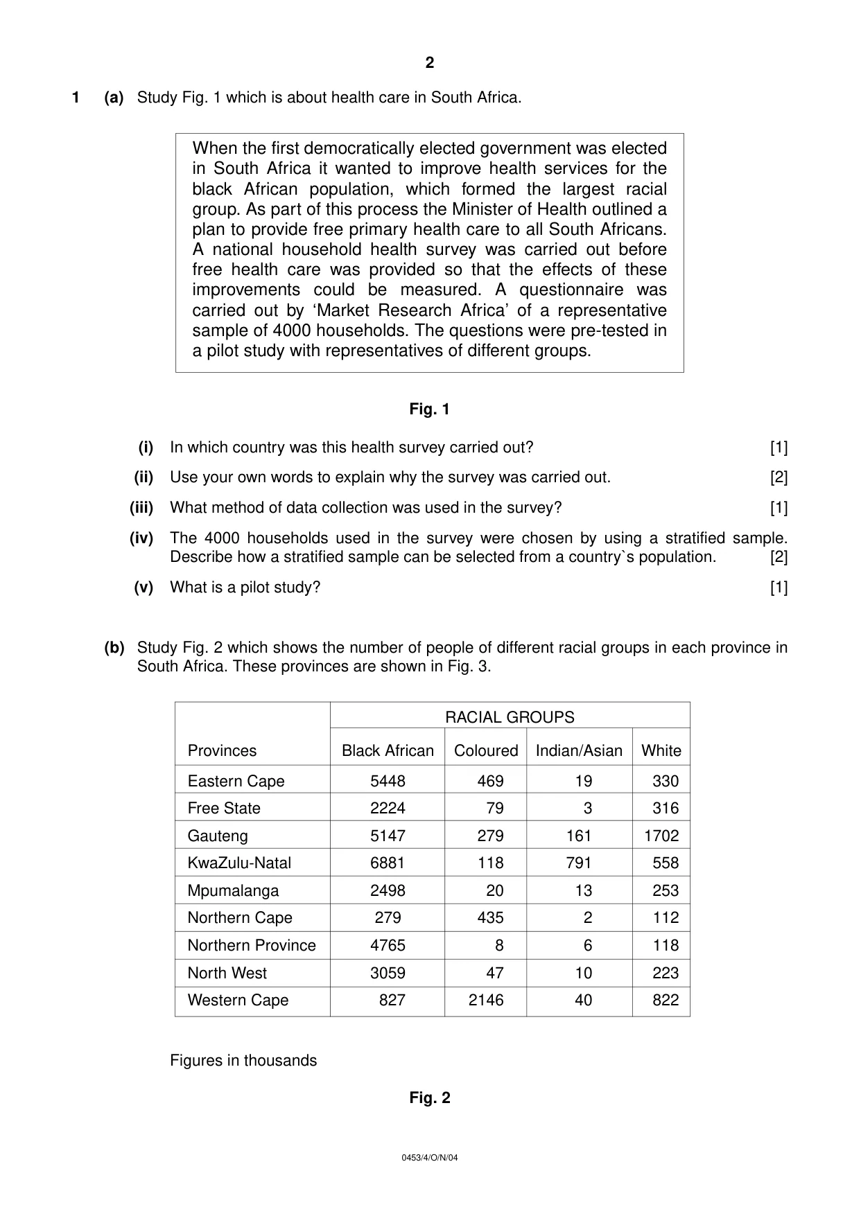 Cambridge IGCSE Development Studies 0453 2004 Oct/Nov Paper 4 · Variant 1 question paper, page 2 of 8