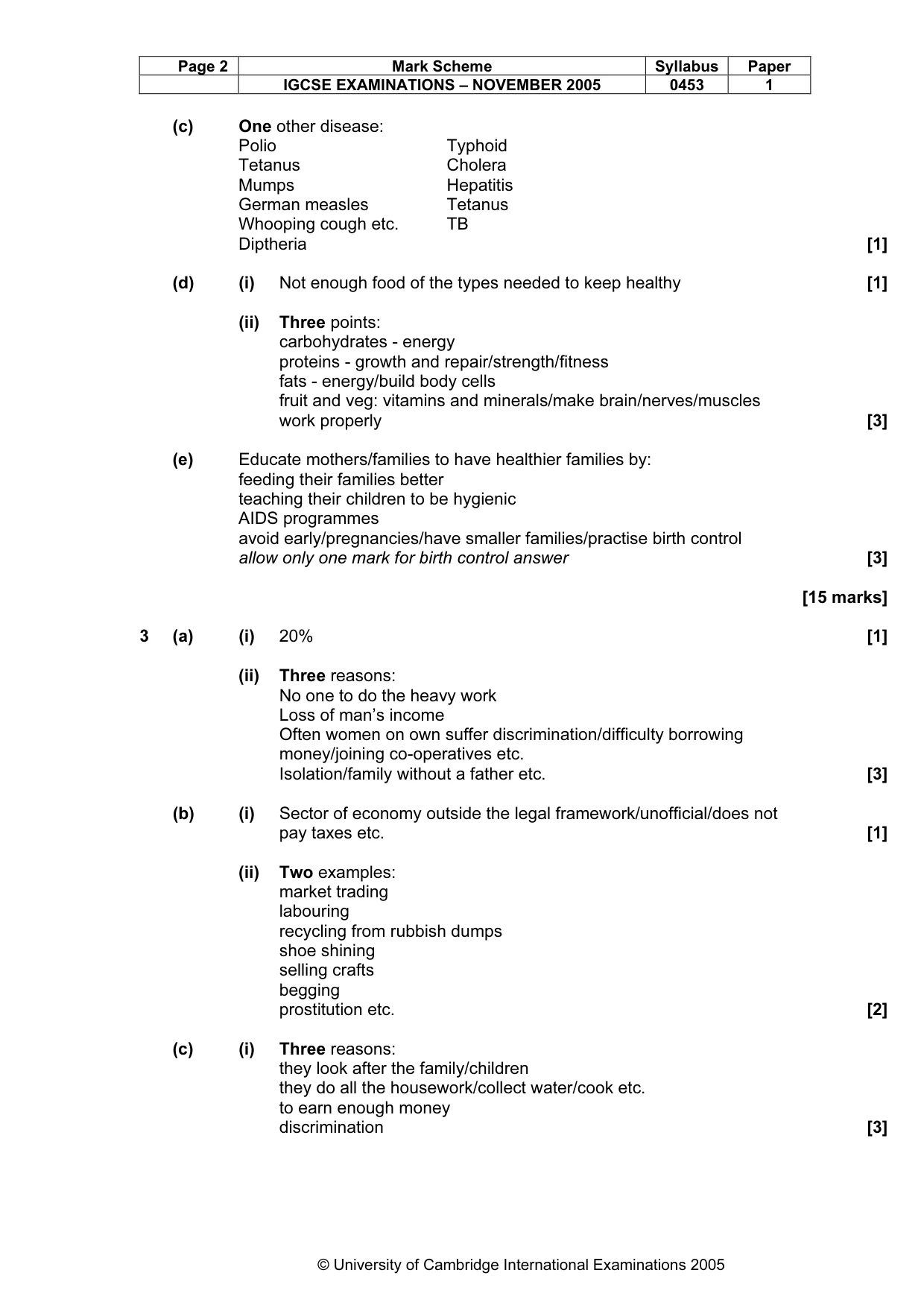 Mark scheme, page 3 of 6