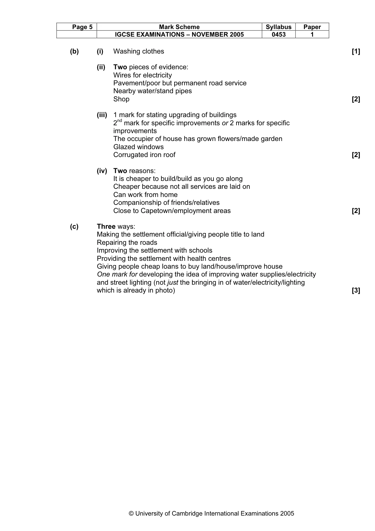 Mark scheme, page 6 of 6