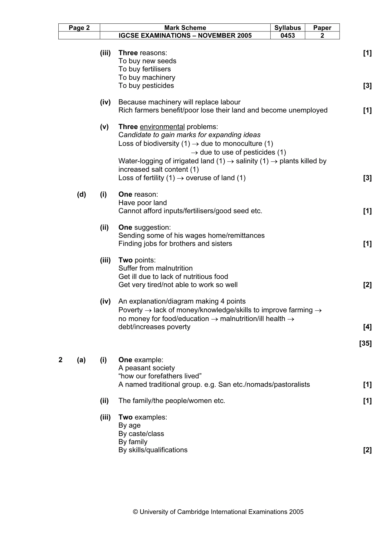 Mark scheme, page 3 of 5