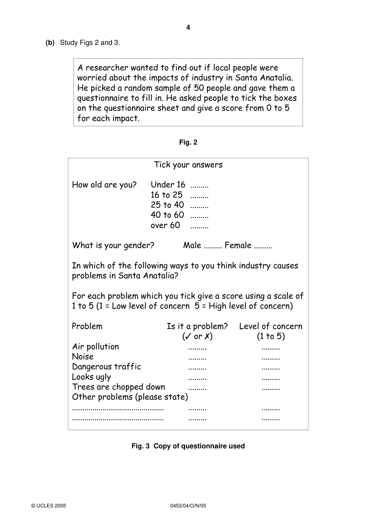 Cambridge IGCSE Development Studies 0453 2005 Oct/Nov Paper 4 · Variant 1 question paper, page 4 of 8