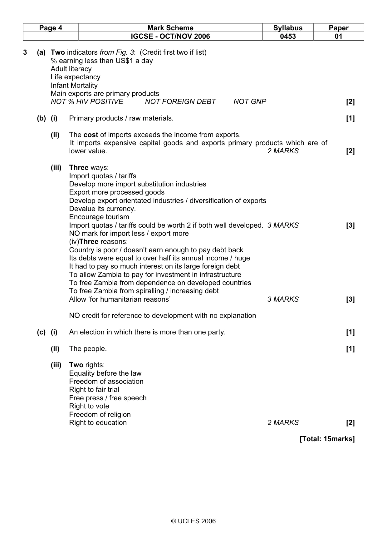 Mark scheme, page 4 of 7