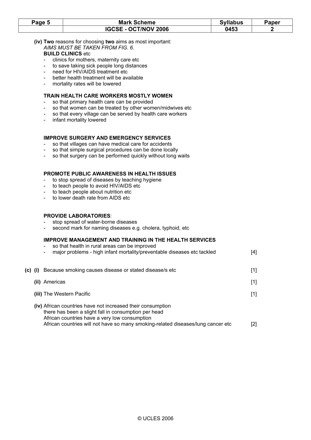 Mark scheme, page 5 of 6
