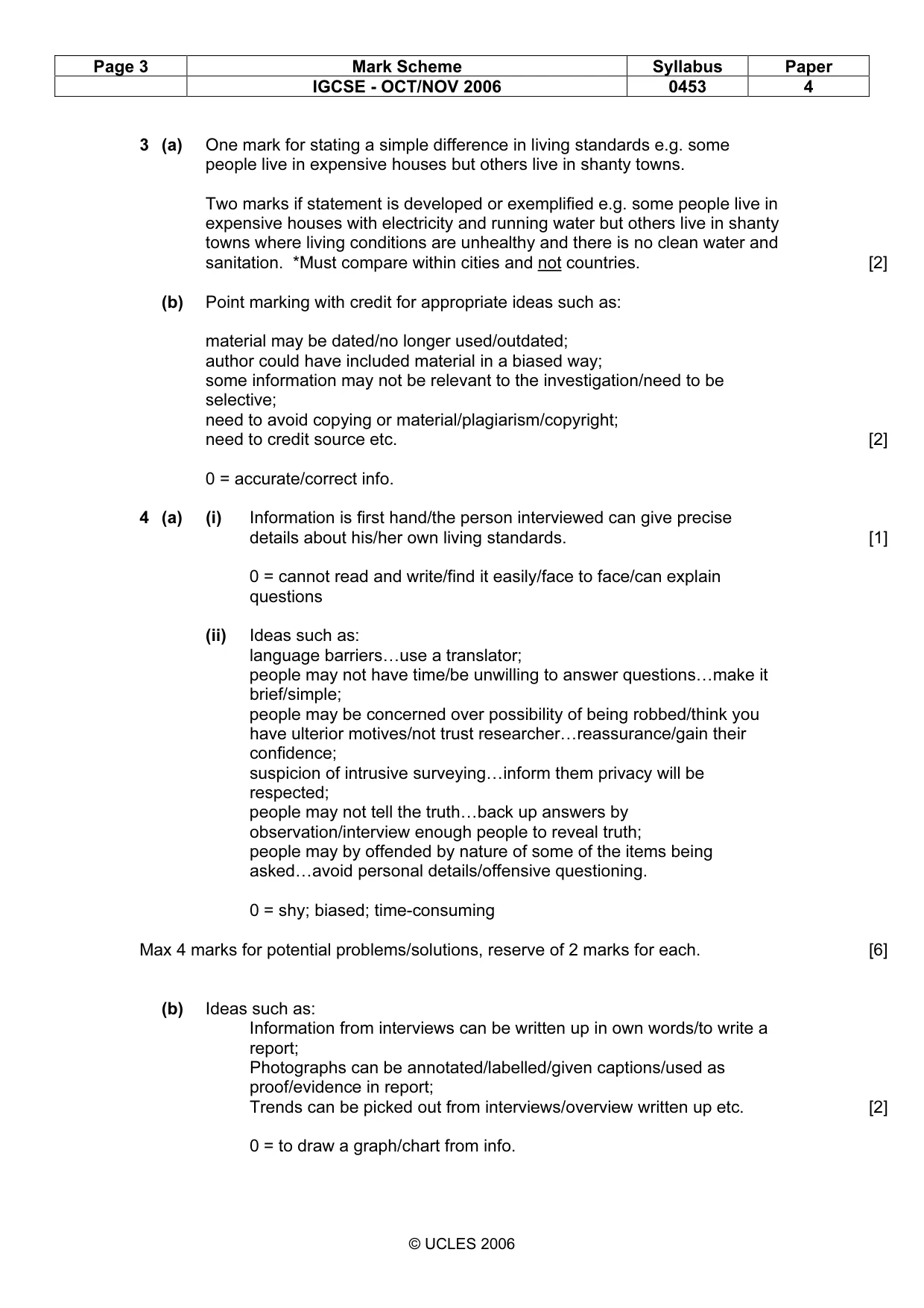 Mark scheme, page 3 of 4