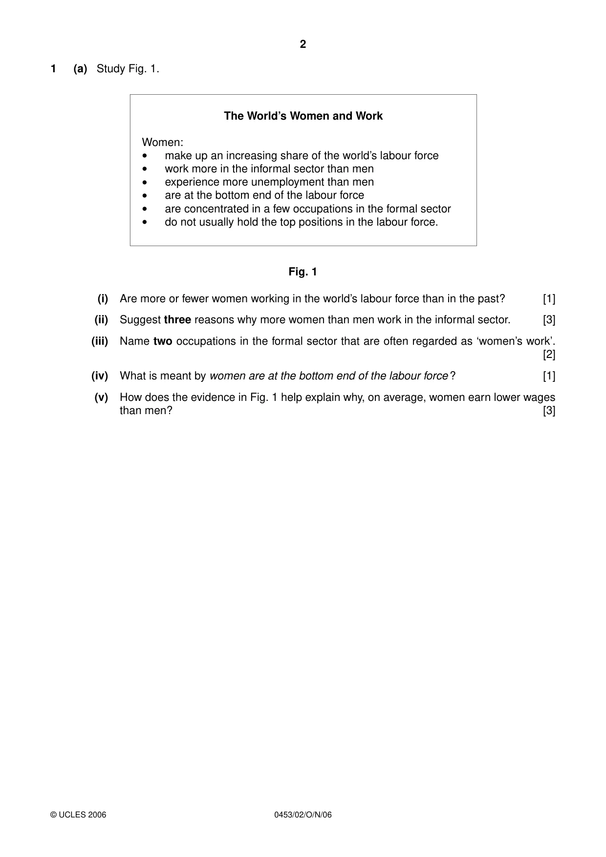 Cambridge IGCSE Development Studies 0453 2006 Oct/Nov Paper 2 · Variant 1 question paper, page 2 of 12