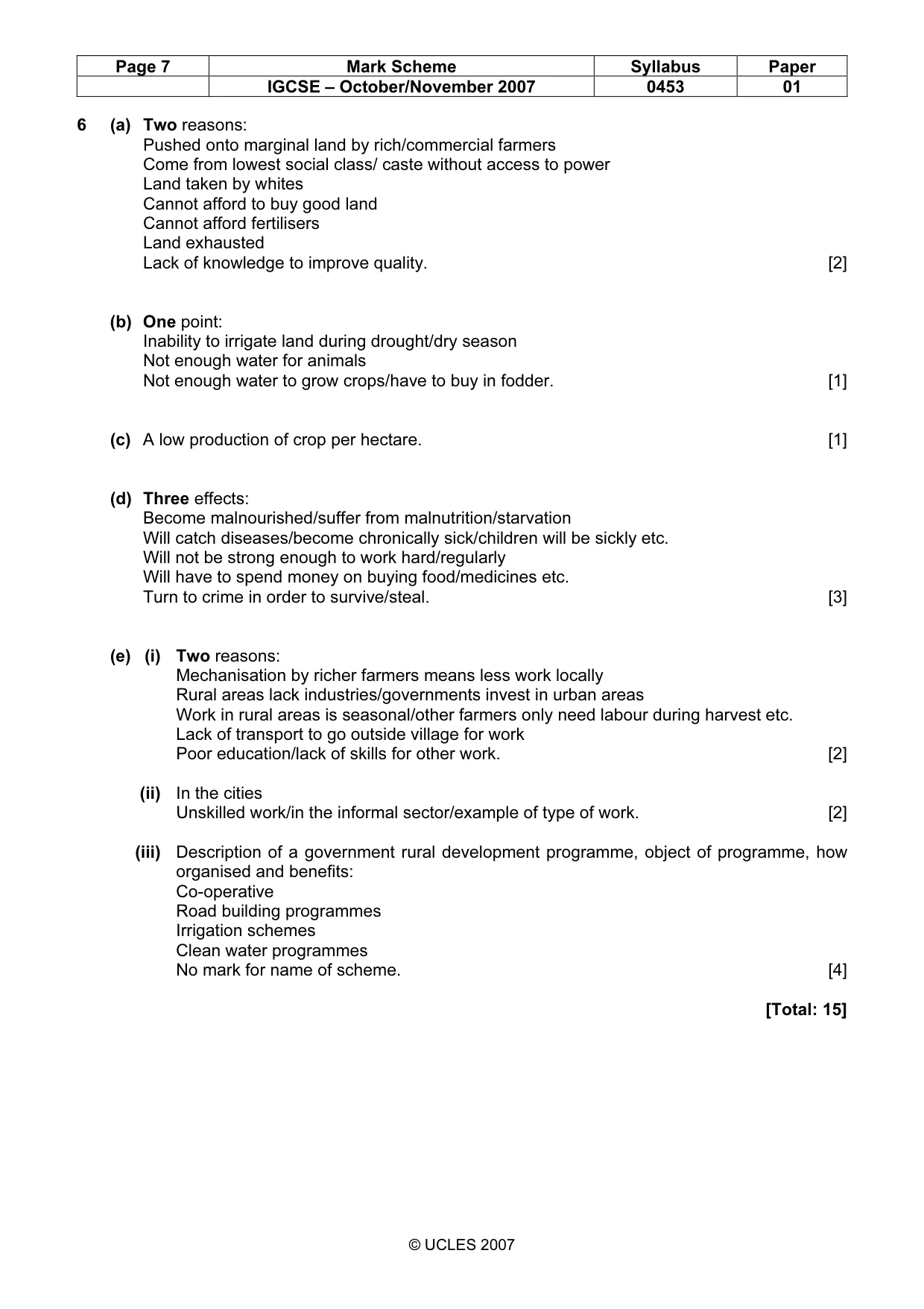 Mark scheme, page 7 of 7