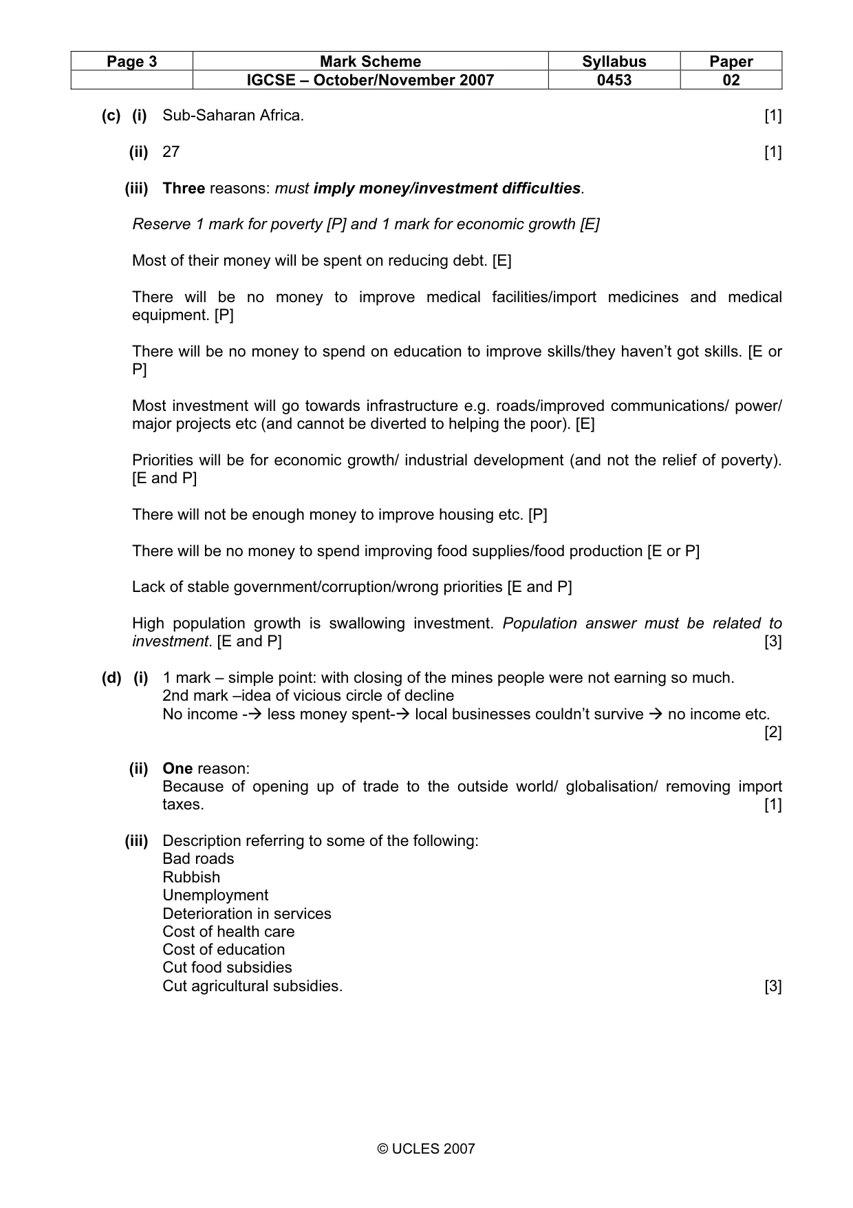 Mark scheme, page 3 of 6