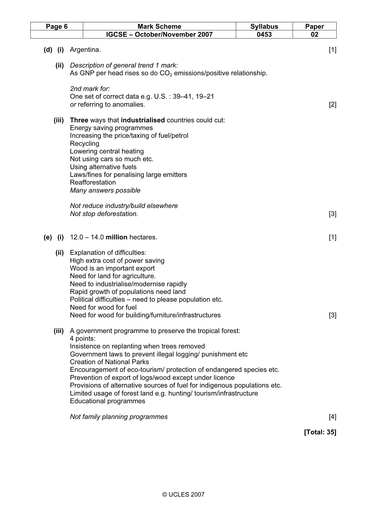 Mark scheme, page 6 of 6