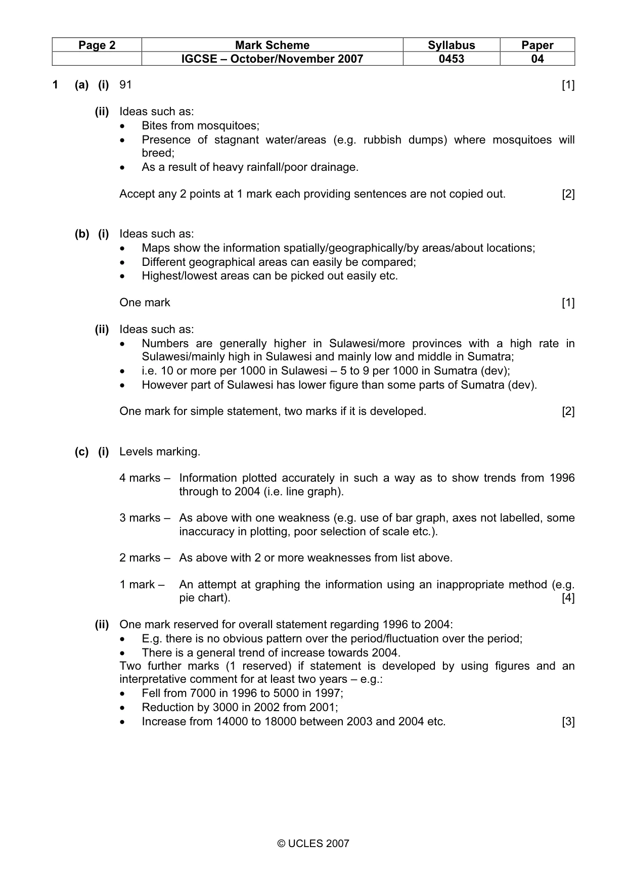 Mark scheme, page 2 of 4