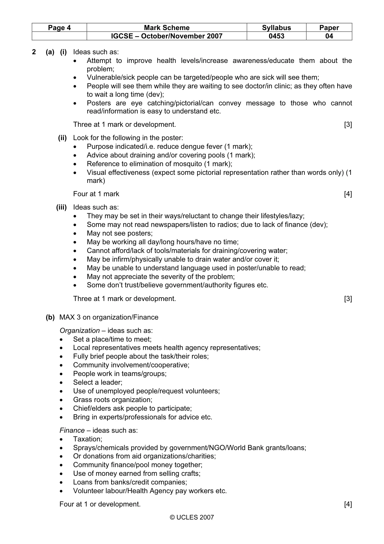 Mark scheme, page 4 of 4
