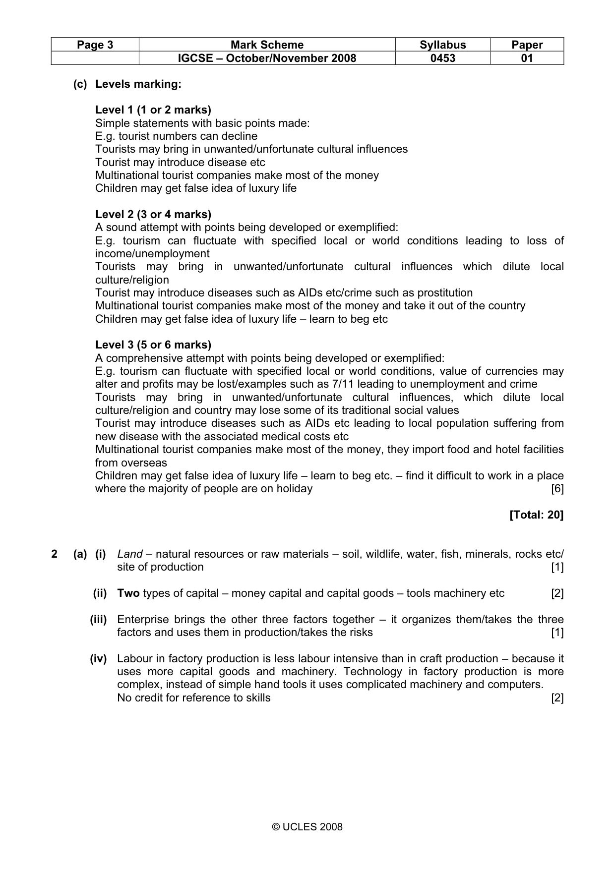 Mark scheme, page 3 of 8