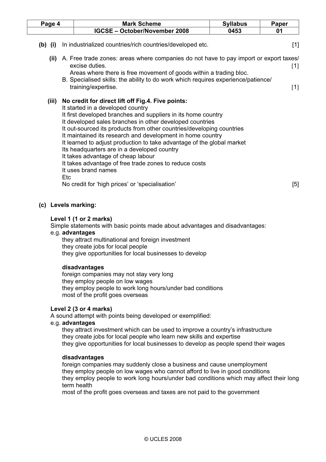 Mark scheme, page 4 of 8