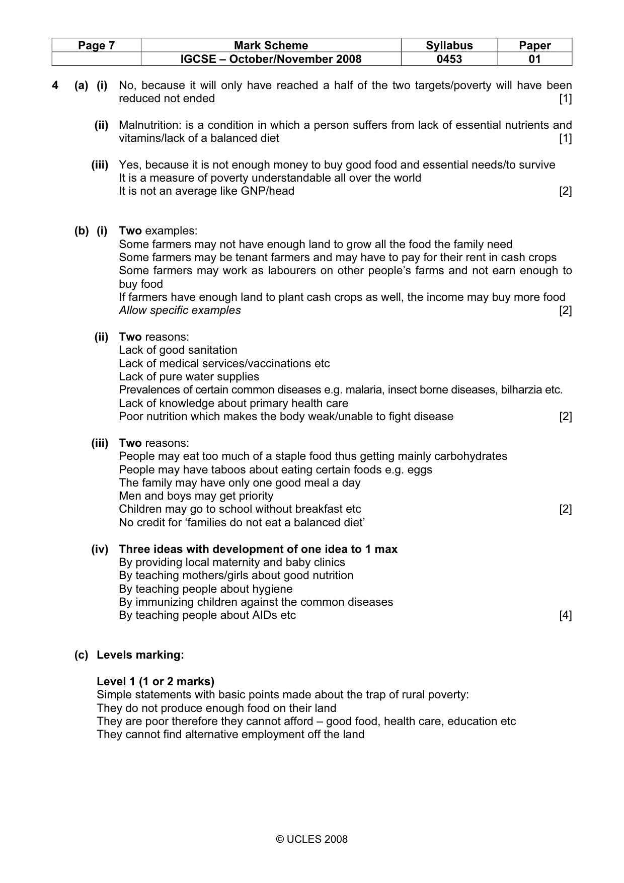 Mark scheme, page 7 of 8