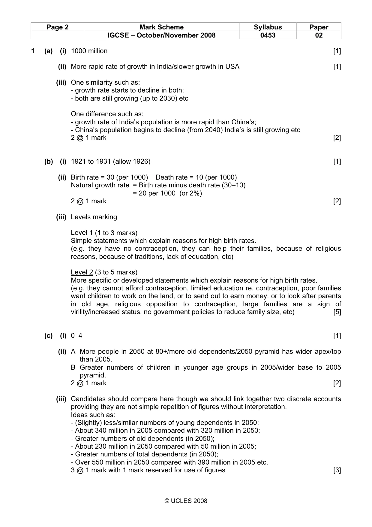 Mark scheme, page 2 of 6