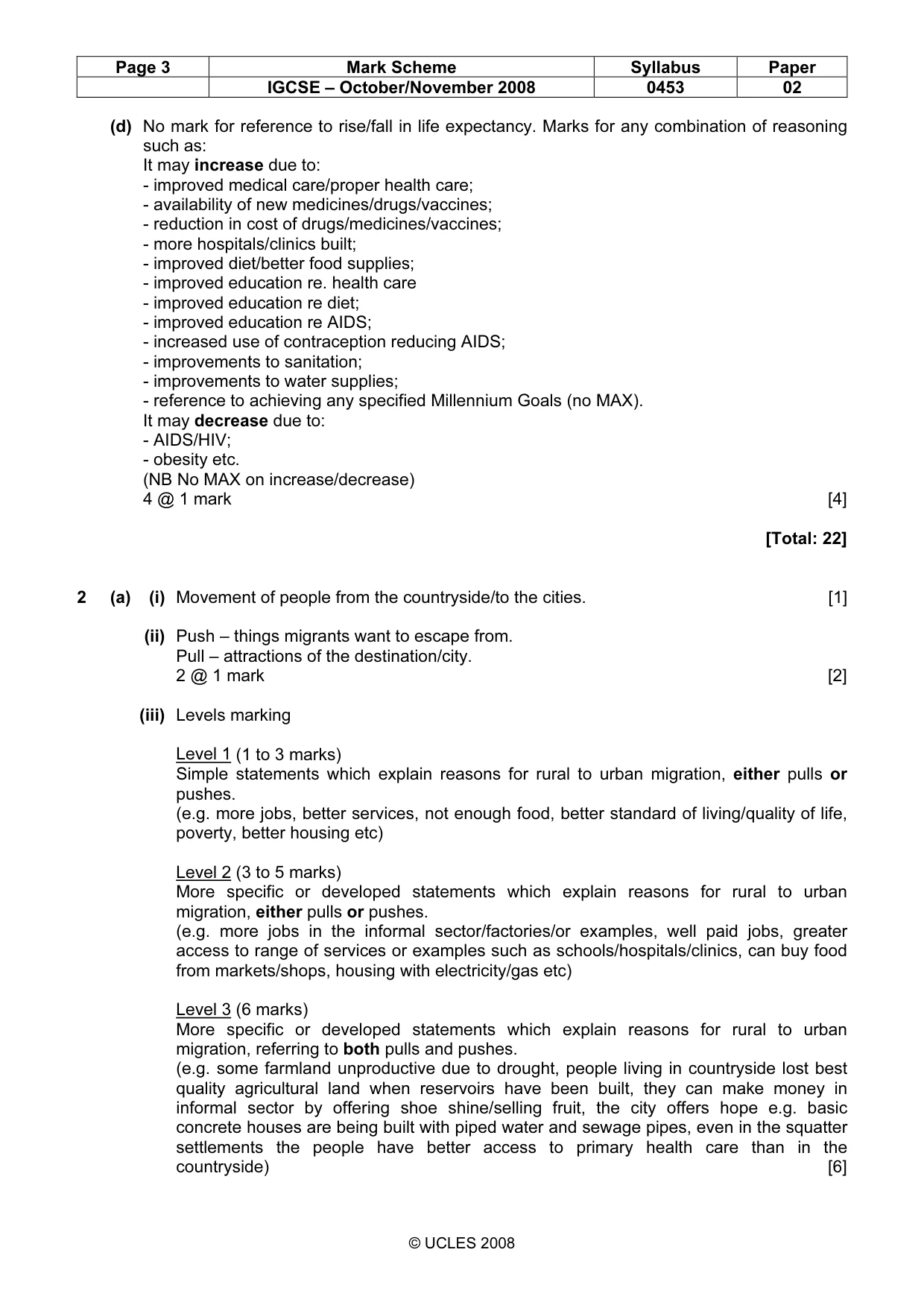 Mark scheme, page 3 of 6