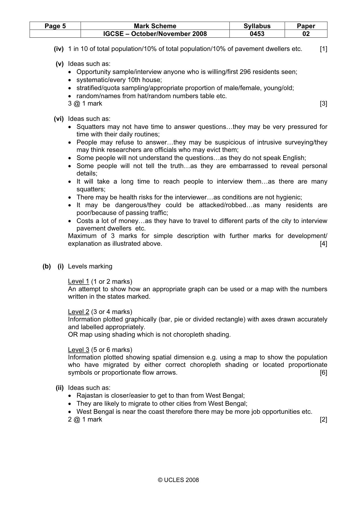 Mark scheme, page 5 of 6