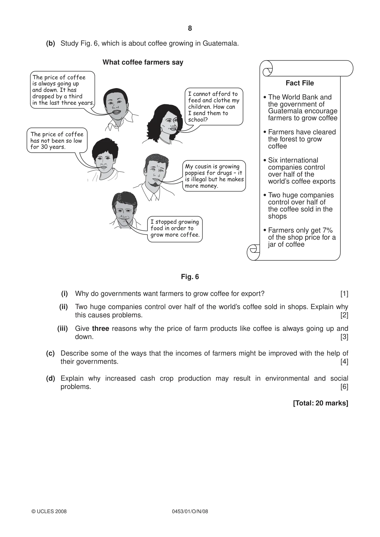 Cambridge IGCSE Development Studies 0453 2008 Oct/Nov Paper 1 · Variant 1 question paper, page 8 of 12