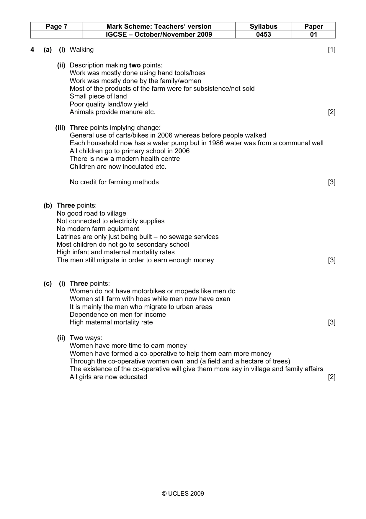 Mark scheme, page 7 of 8