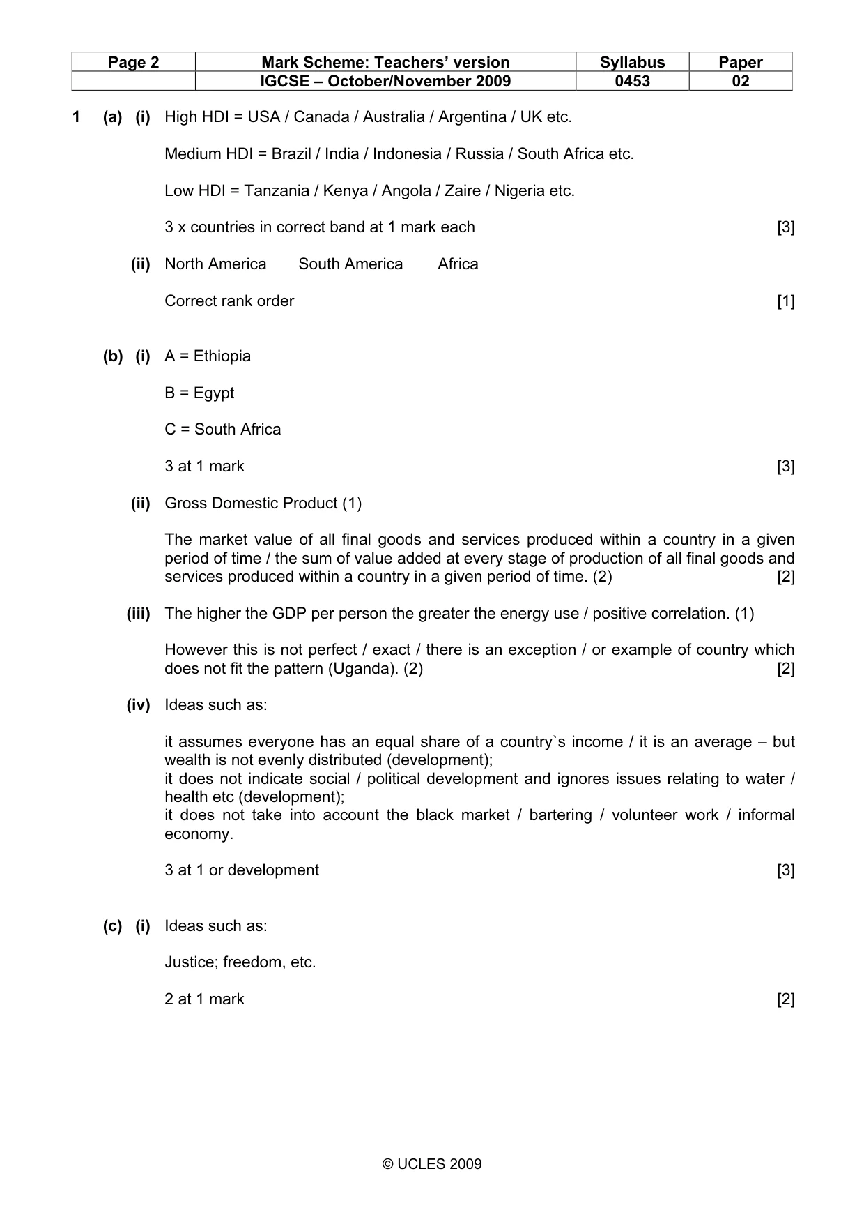 Mark scheme, page 2 of 7