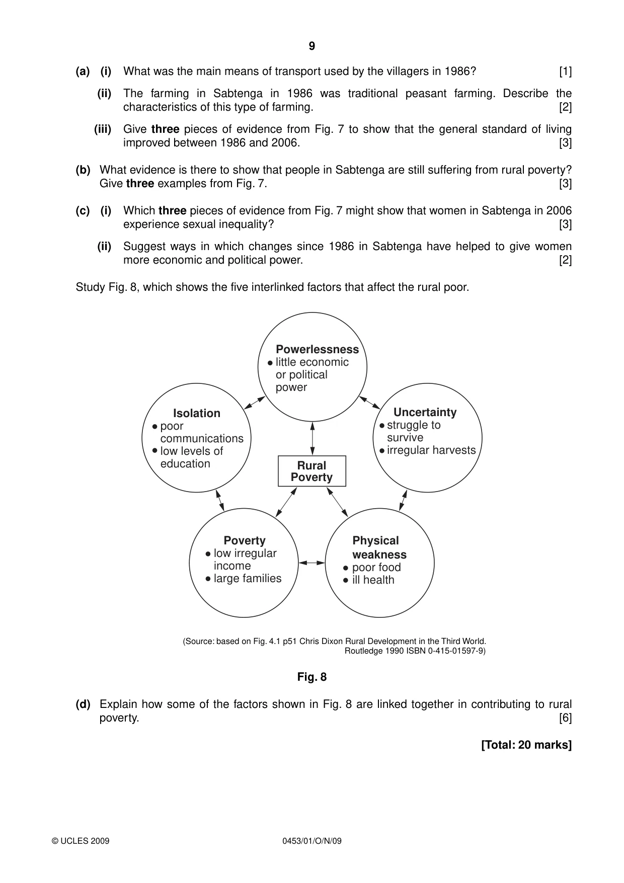 Cambridge IGCSE Development Studies 0453 2009 Oct/Nov Paper 1 · Variant 1 question paper, page 9 of 12