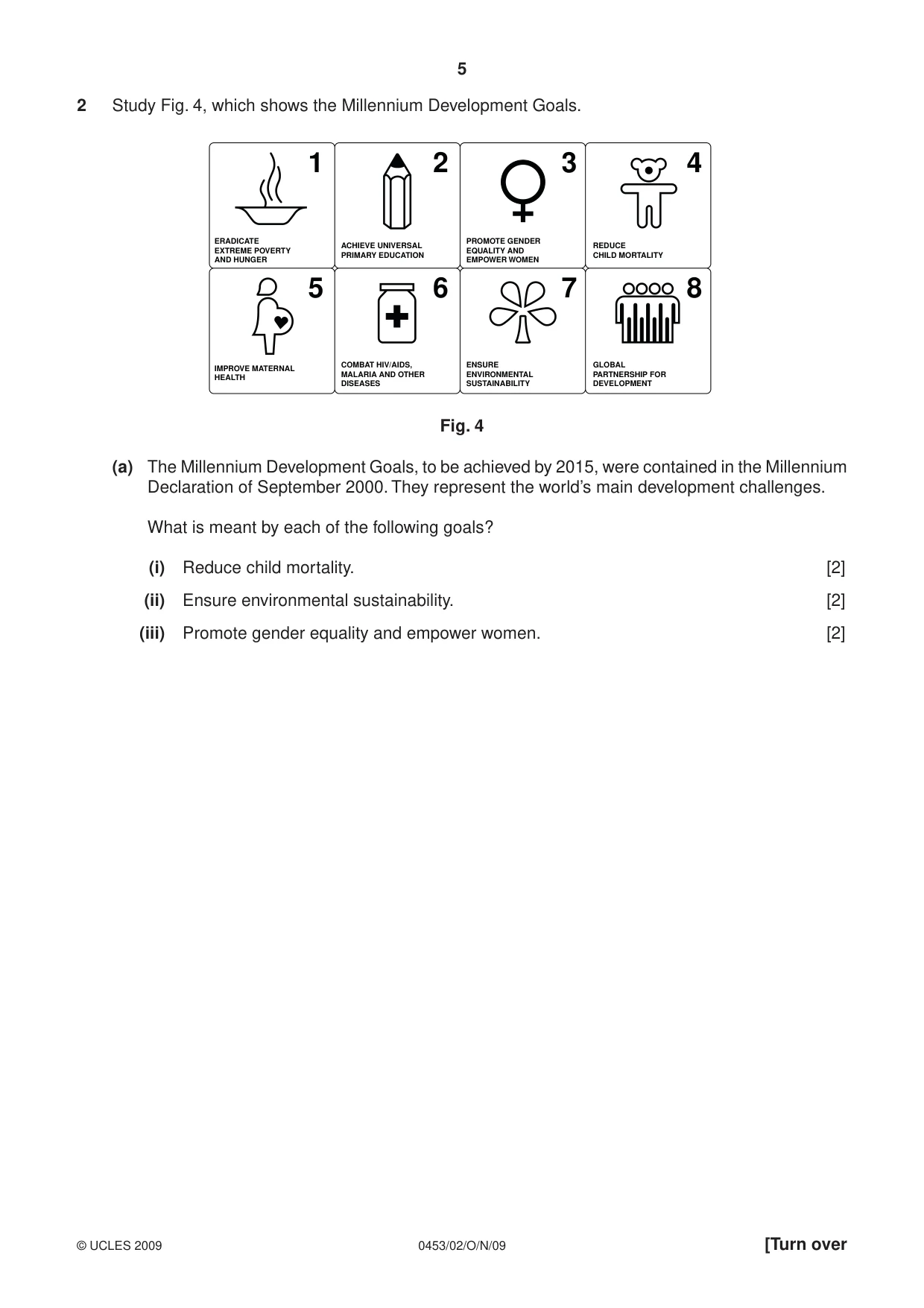 Cambridge IGCSE Development Studies 0453 2009 Oct/Nov Paper 2 · Variant 1 question paper, page 5 of 12