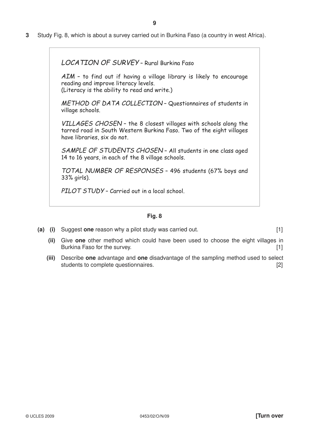 Cambridge IGCSE Development Studies 0453 2009 Oct/Nov Paper 2 · Variant 1 question paper, page 9 of 12