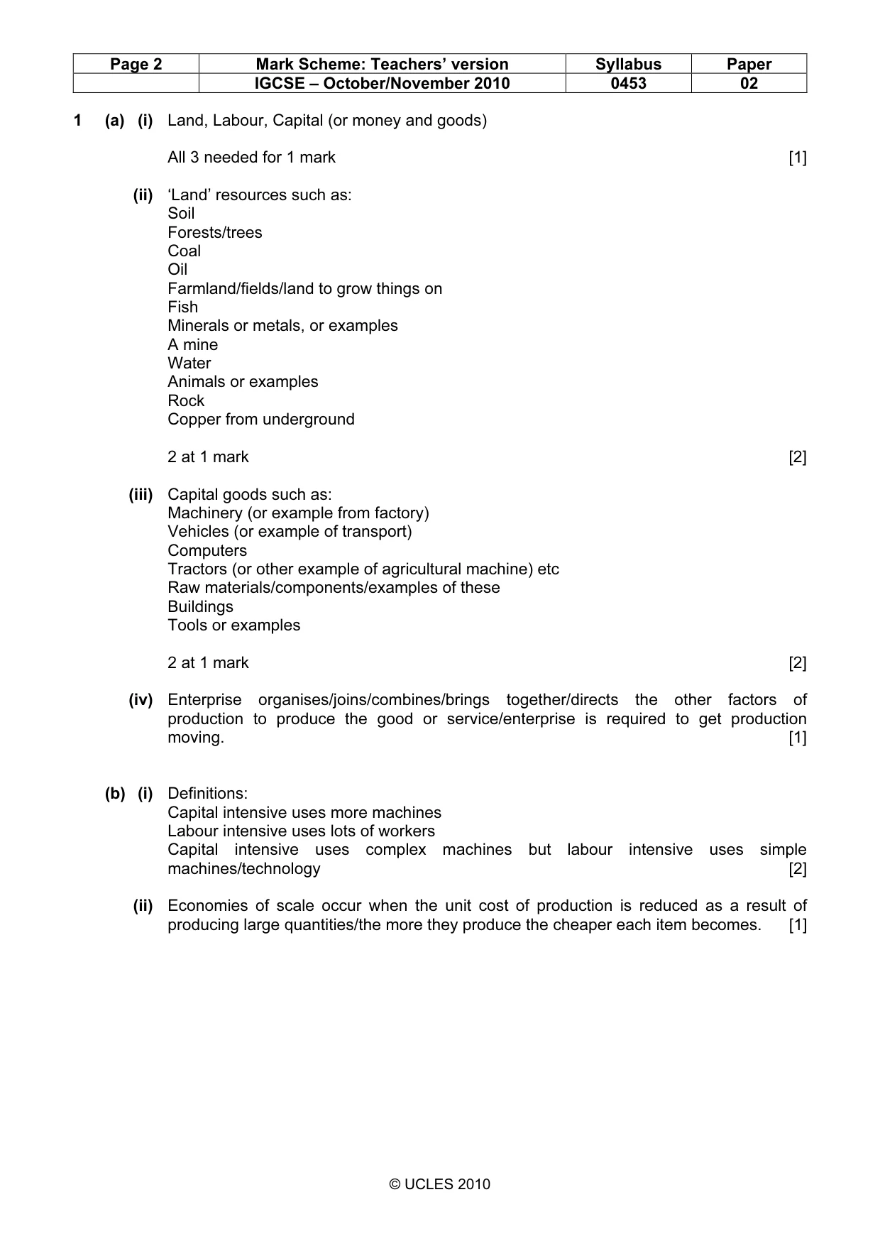 Mark scheme, page 2 of 9