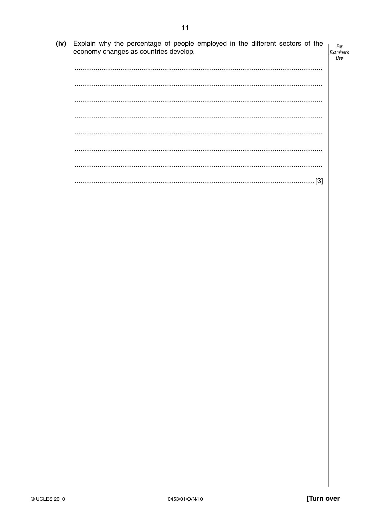 Cambridge IGCSE Development Studies 0453 2010 Oct/Nov Paper 1 · Variant 1 question paper, page 11 of 20