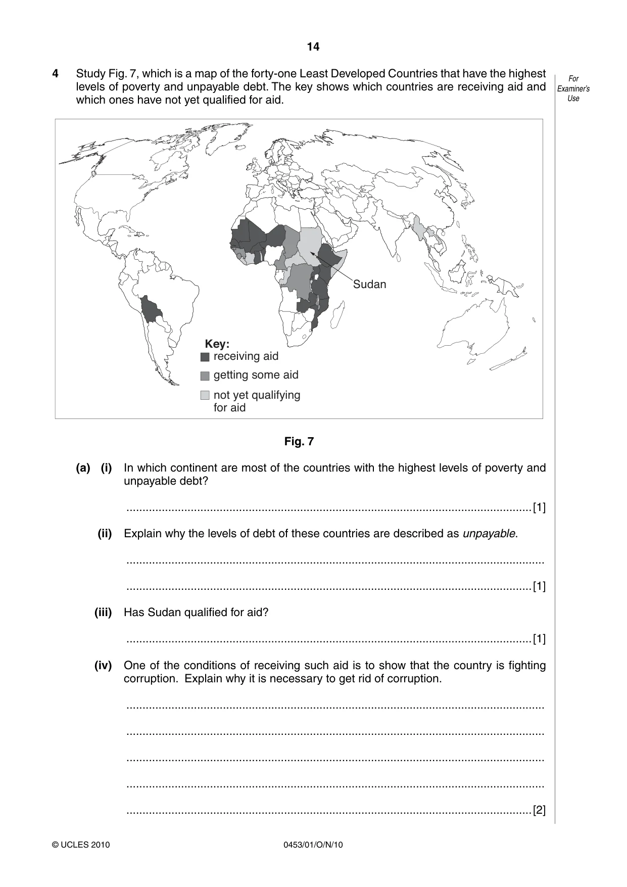 Cambridge IGCSE Development Studies 0453 2010 Oct/Nov Paper 1 · Variant 1 question paper, page 14 of 20