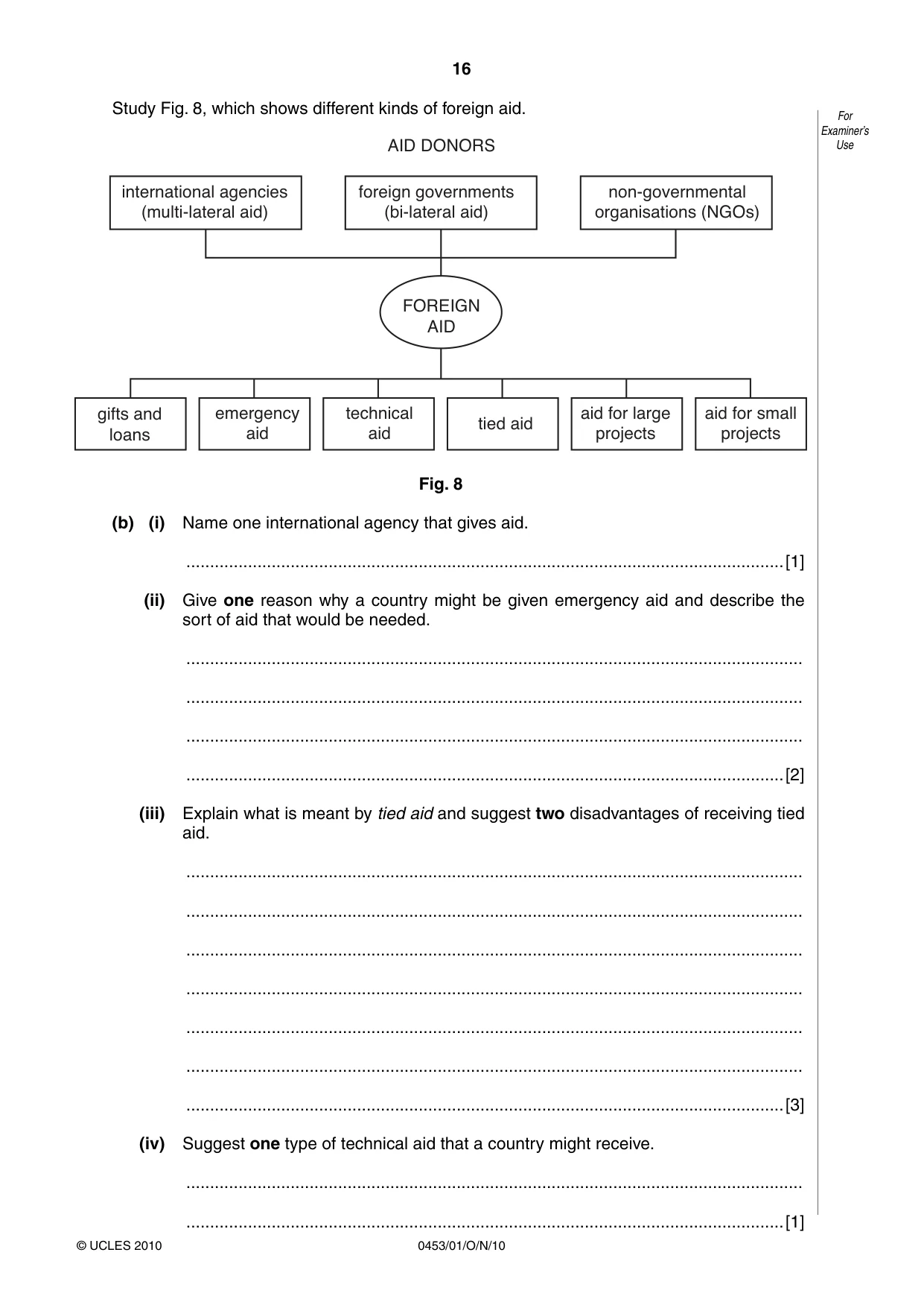 Cambridge IGCSE Development Studies 0453 2010 Oct/Nov Paper 1 · Variant 1 question paper, page 16 of 20