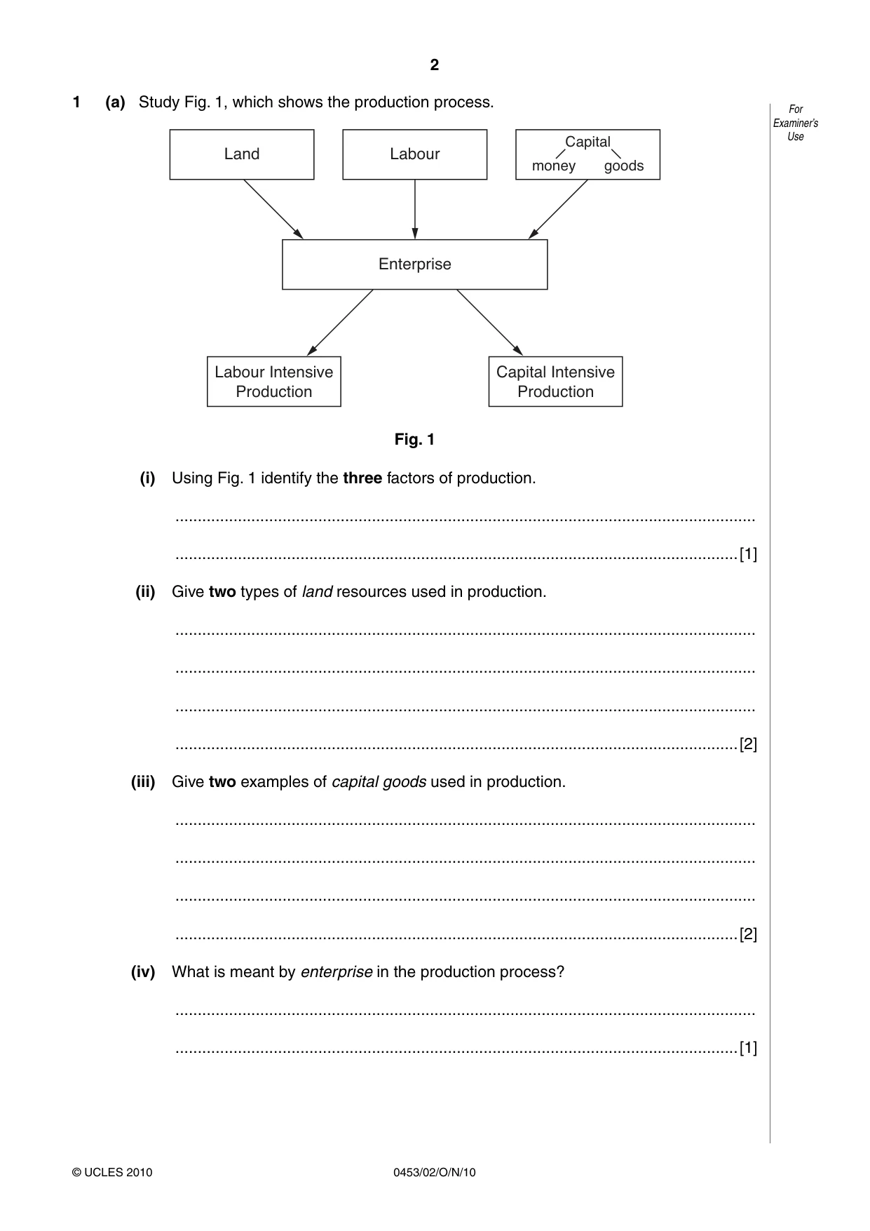 Cambridge IGCSE Development Studies 0453 2010 Oct/Nov Paper 2 · Variant 1 question paper, page 2 of 16
