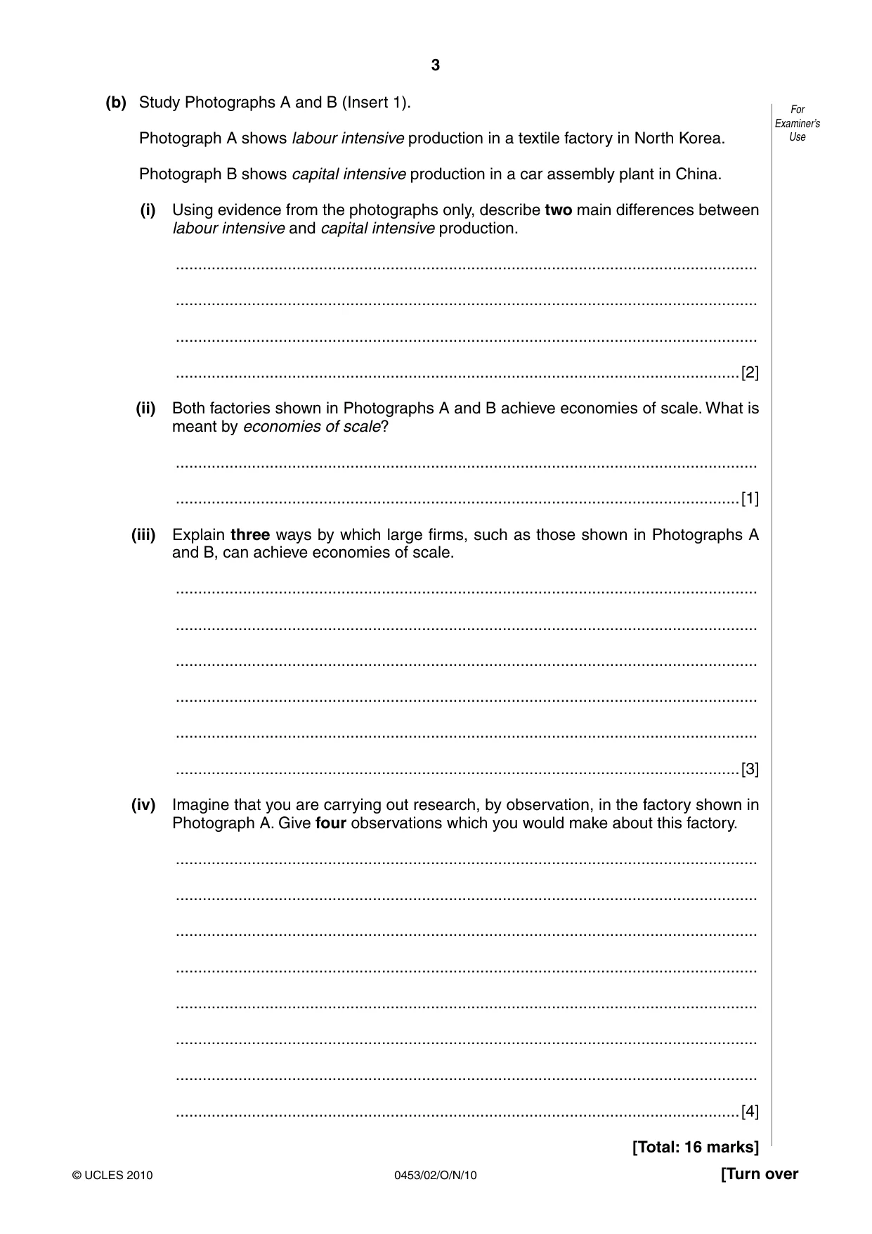 Cambridge IGCSE Development Studies 0453 2010 Oct/Nov Paper 2 · Variant 1 question paper, page 3 of 16