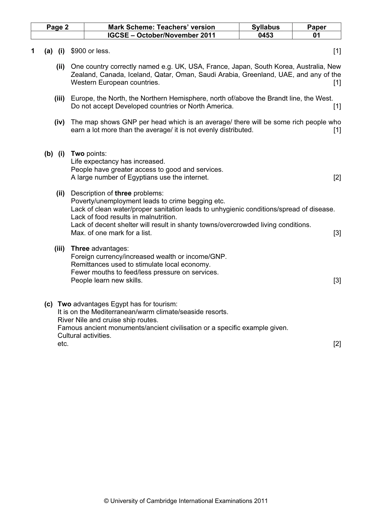 Mark scheme, page 2 of 9
