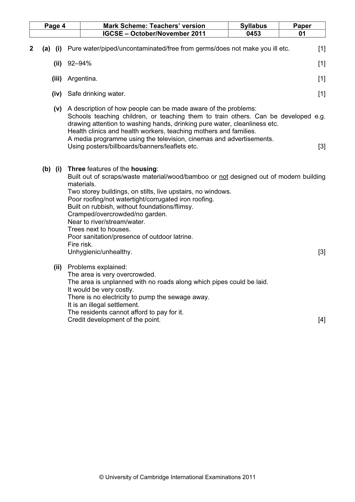 Mark scheme, page 4 of 9