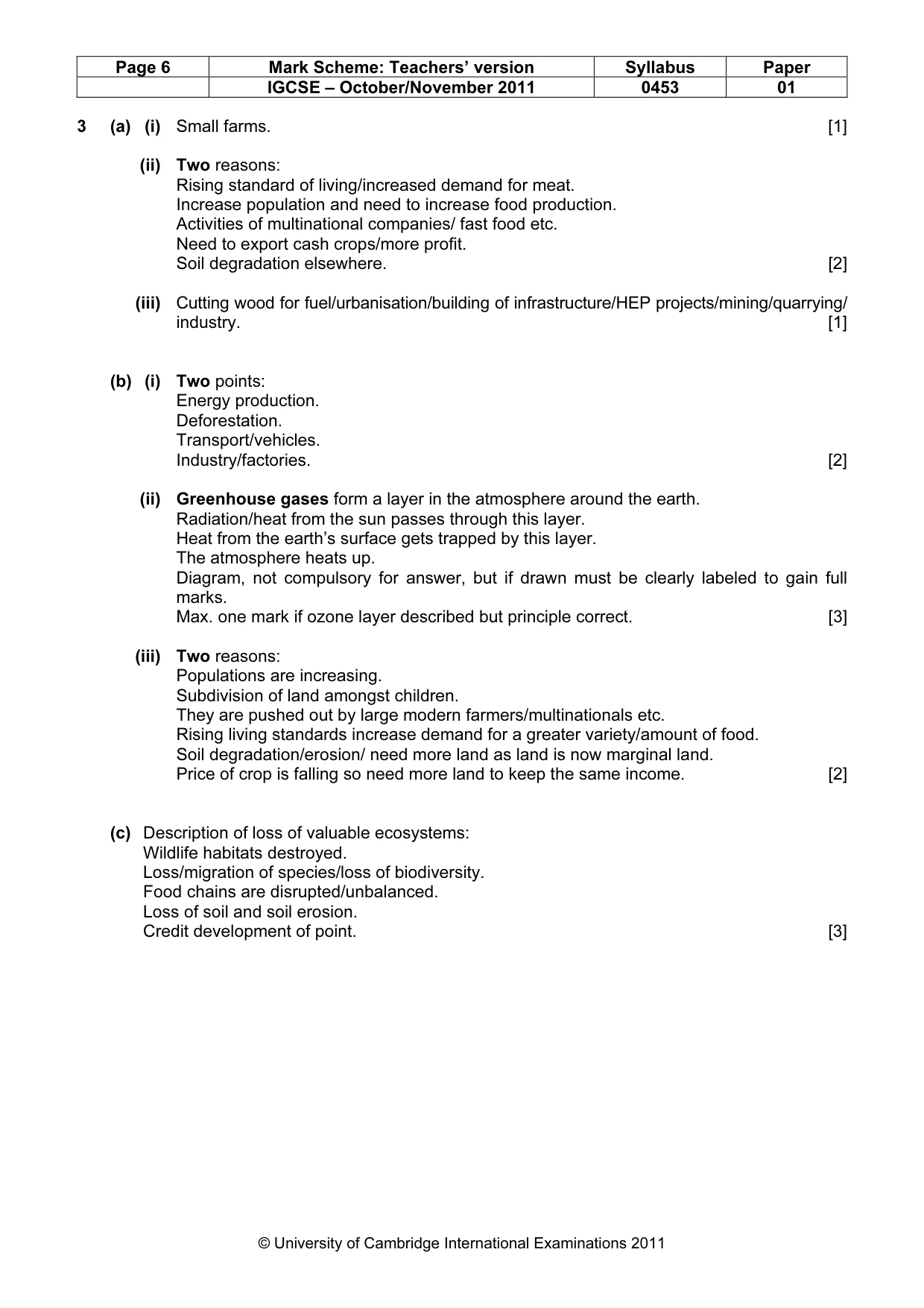 Mark scheme, page 6 of 9