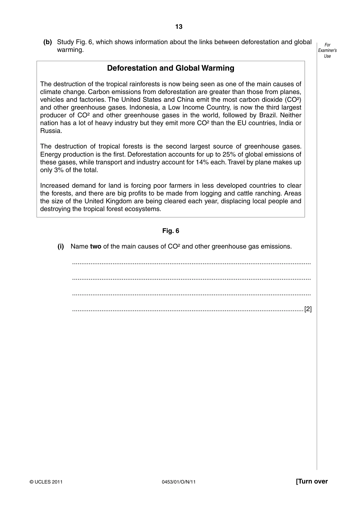 Cambridge IGCSE Development Studies 0453 2011 Oct/Nov Paper 1 · Variant 1 question paper, page 13 of 20