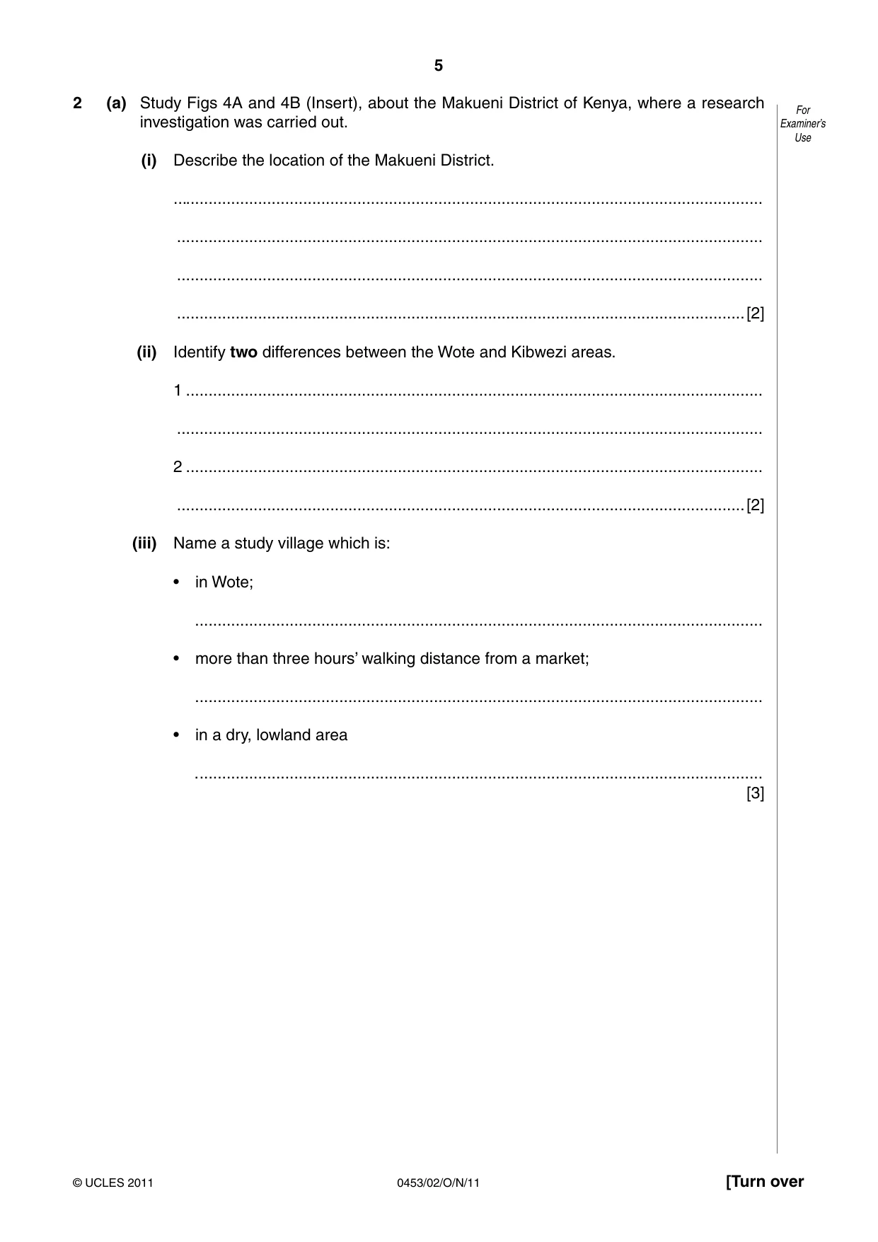 Cambridge IGCSE Development Studies 0453 2011 Oct/Nov Paper 2 · Variant 1 question paper, page 5 of 16