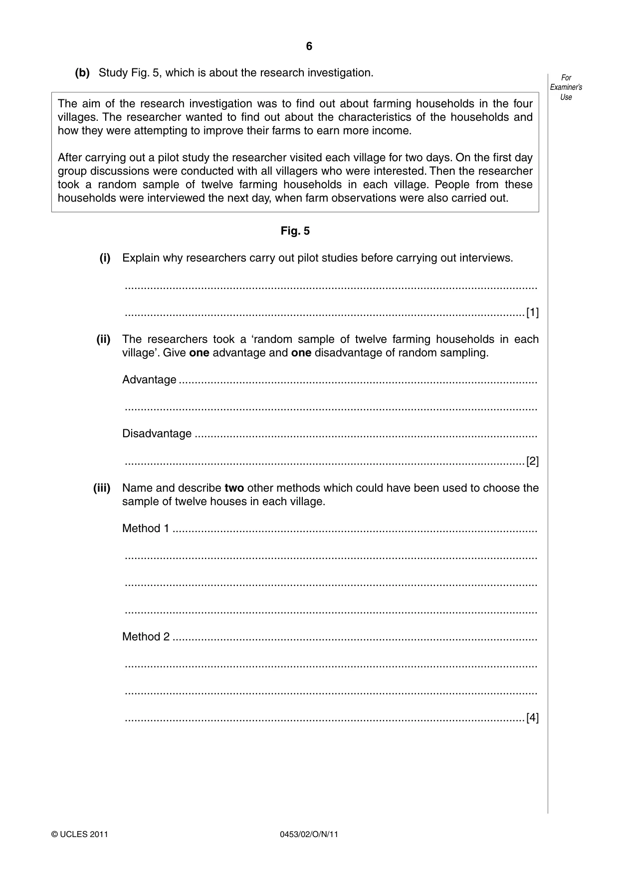 Cambridge IGCSE Development Studies 0453 2011 Oct/Nov Paper 2 · Variant 1 question paper, page 6 of 16