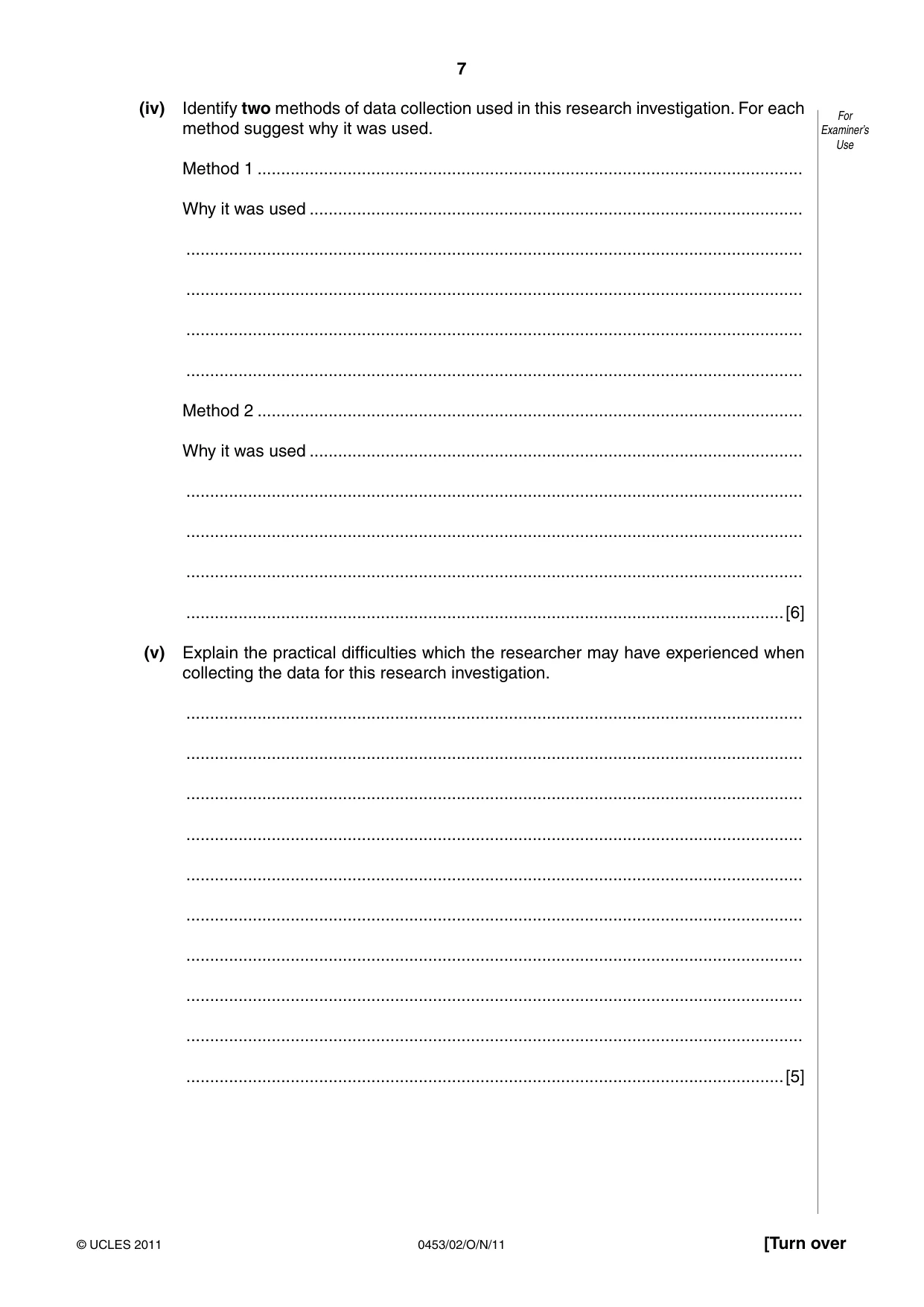 Cambridge IGCSE Development Studies 0453 2011 Oct/Nov Paper 2 · Variant 1 question paper, page 7 of 16