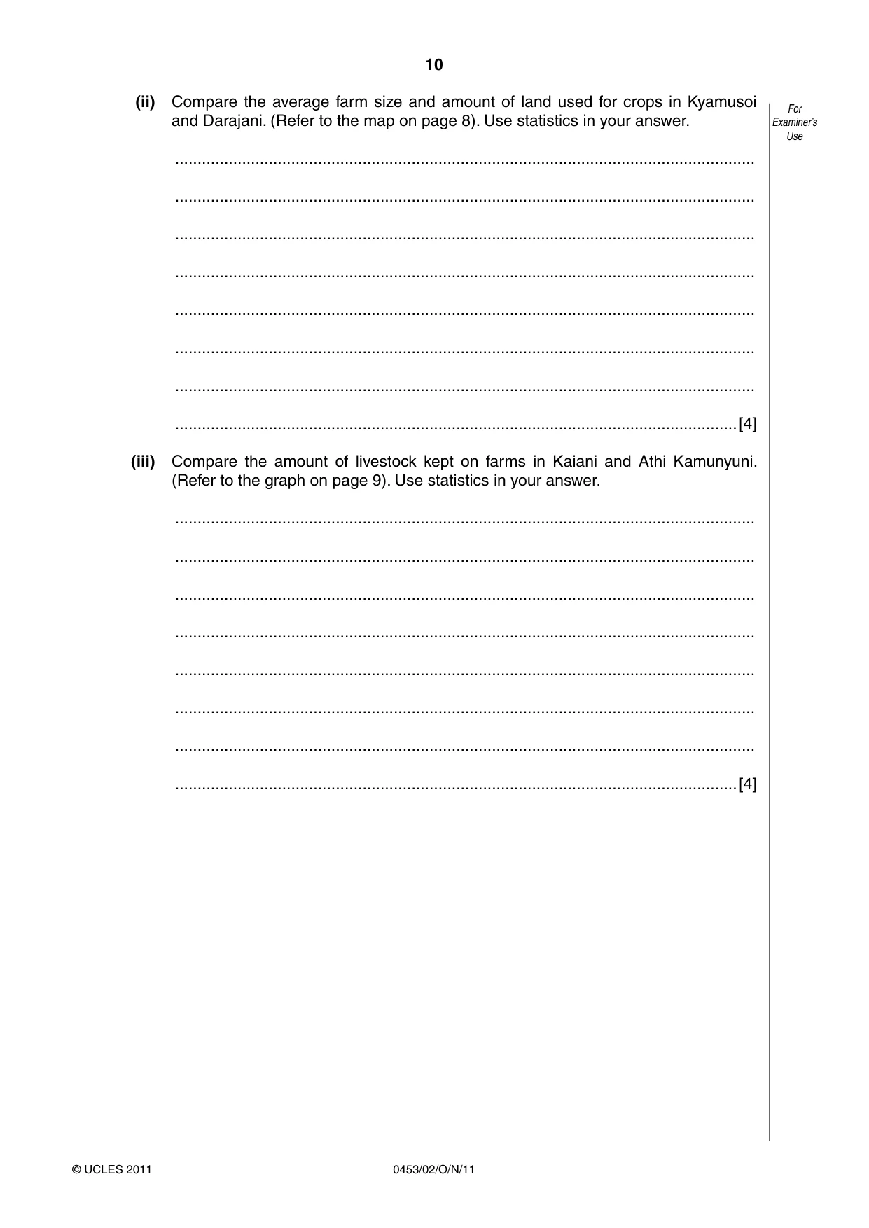 Cambridge IGCSE Development Studies 0453 2011 Oct/Nov Paper 2 · Variant 1 question paper, page 10 of 16