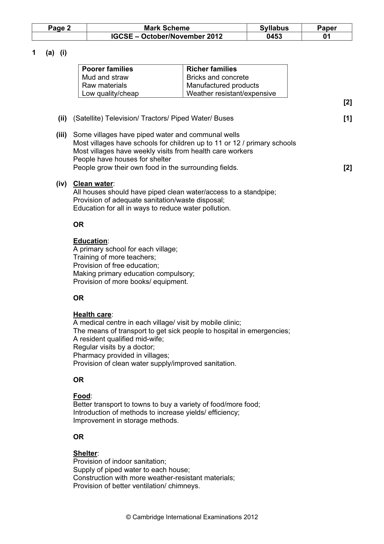 Mark scheme, page 2 of 9