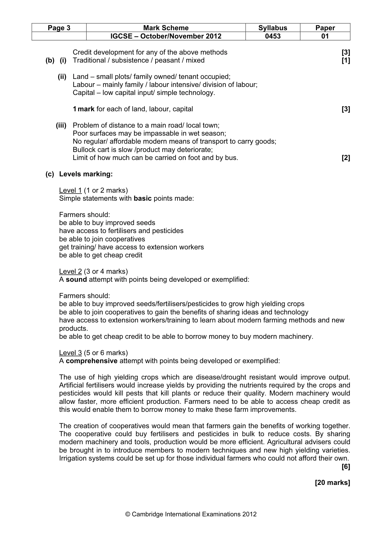 Mark scheme, page 3 of 9
